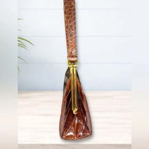 Vintage 1940’s-50’s - Genuine Crocodile Leather Women's Bag & Coin Purse - Picture 6 of 15